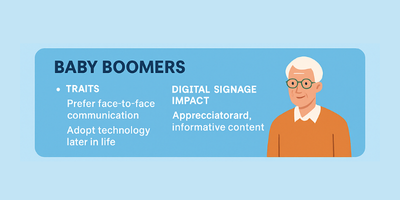 Digital Signage interaction by generation - baby boomers