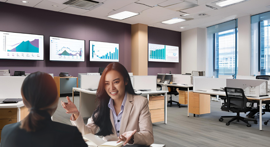 digital signage for KPIs and data