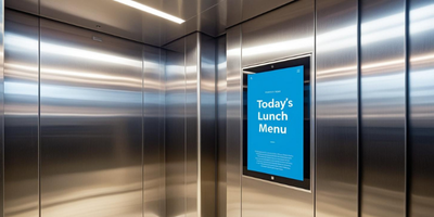 Navigo Interactive Elevator Screens lunch menus