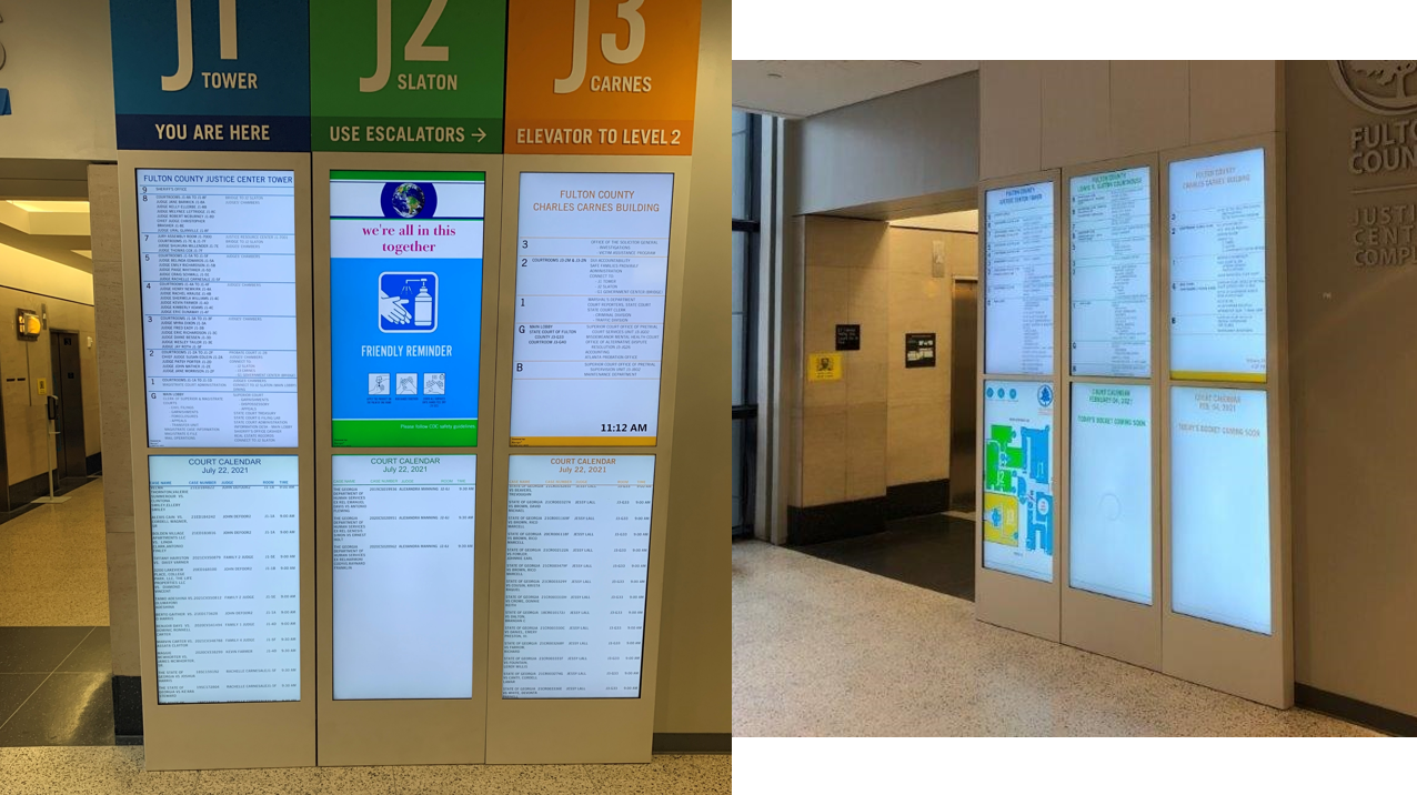 courthouse data integration with digital signage