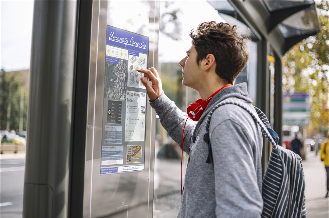 campus digital directory showing wayfinding maps for navigation