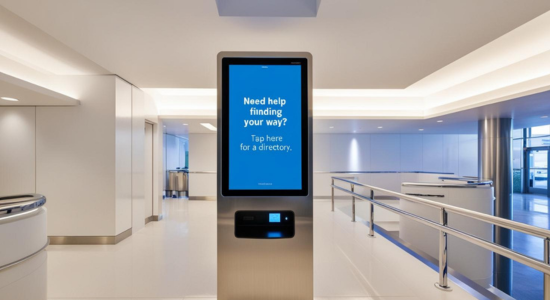 digital signage welcome message