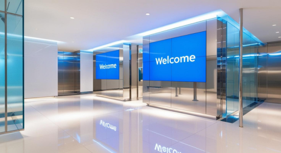 digital signage welcome message