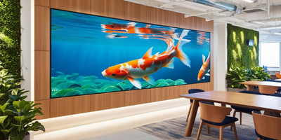Shinrin-yoku video wall in co-working office space