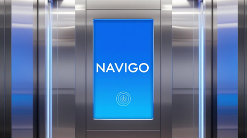Navigo digital signage proptech for smart buildings CREPM elevator screens
