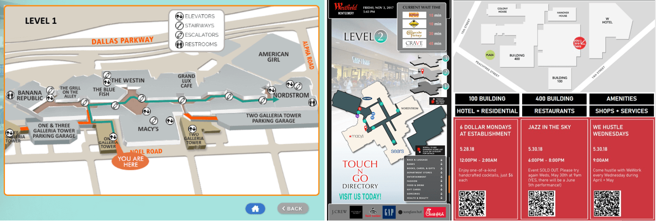 mall digital wayfinding map